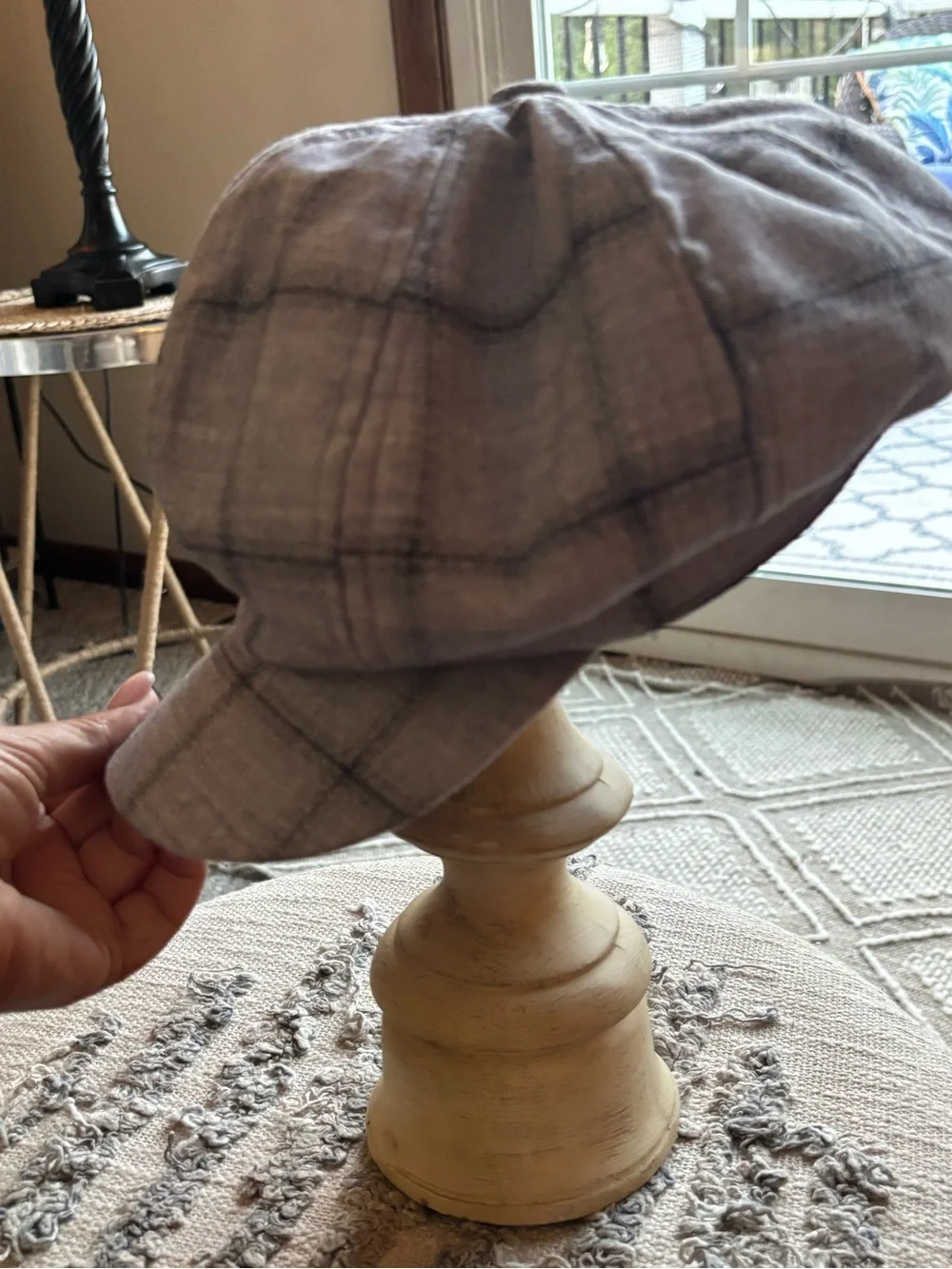Gray Plaid Newsboy Cap